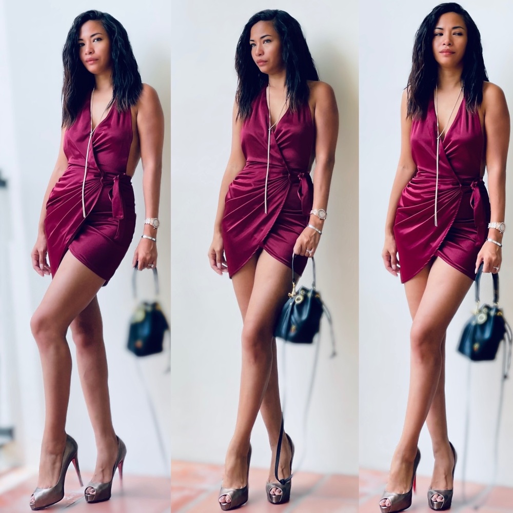 Oh Polly- mini satin dress